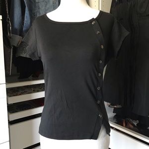 Vintage Tee with Side Button-up